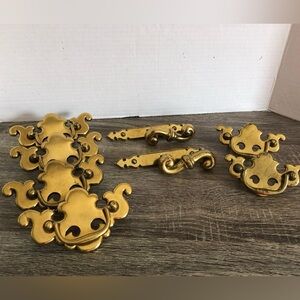 Vtg Brass Chippendale Cabinet Hardware